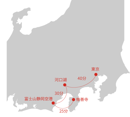 日本地図:富士山周辺から東京まで
