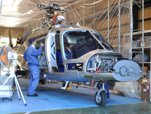 Helicpoter assembly work and painting